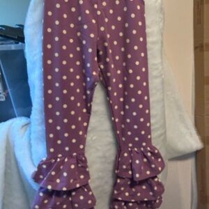Matilda Jane Purple Polka Dot Ruffle Cuffed Leggings